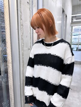 シーク 天神(SEEK) 【 SEEK茶木】ライトオレンジ☆ブリーチカラー☆