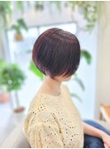 ショートボブ×透明感カラー