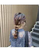 編みおろし/ローポニー編みおろしアレンジ/結婚式ヘアスタイル