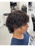 マッシュウルフ波巻きスパイラルパーマ