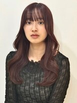 韓国風巻き チェリーブラウン 透明感カラー くびれレイヤー