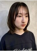小顔/オリーブグレー/ココアベージュ/黒髪/レイヤー