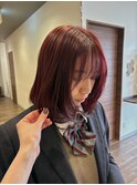 内巻きレイヤー×カシスレッド