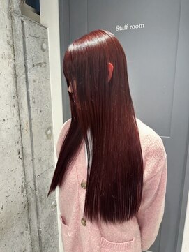 アース 高円寺店(HAIR & MAKE EARTH) 【髪質改善カラー】チェリーレッド〔@x__xrn03 〕