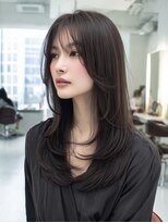 ダル 渋谷/表参道(DAL.)&nbsp;韓国レイヤー/顔周りカット/グレージュ/シースルー