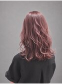 透ける光を纏う大人のピンクベージュウェーブ　10代20代30代