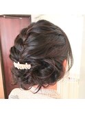トップ編み込みヘアアレンジ