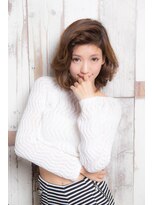 アッシュ ヘアーメイク 桐生(ash hair×make)&nbsp;大人可愛いノーバング×ひし形ミディ