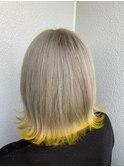#裾 #カラー #イエロー #ケアブリーチ #ハイトーン #髪質改善