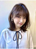 【HONEY渋谷】顔まわり小顔レイヤーミディ（徳永　りえこ）