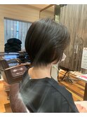丸みパーマショートヘア