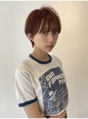 オレンジブラウン×ミニショート