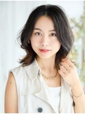 30代40代50代 大人小顔ひし形外はねレイヤーカット