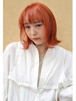 セシルヘアー 八尾店(Cecil hair) くびれボブ/外ハネボブ/オレンジブラウン