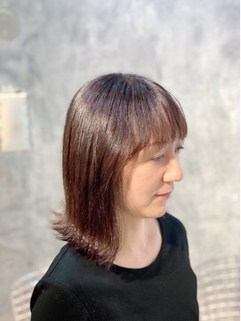 クリュウゲート 三鷹店(KURYU GATE) 黒髪/グレーベージュ/レイヤーロング/前髪パーマ[三鷹/三鷹駅]