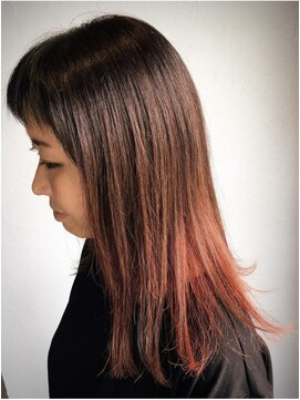 ロホサラマ(ROHO salama) インナーカラー×レッドオレンジ