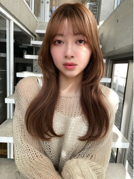 ローウェ 二子玉川(Louwe) ボブ/大人かわいい/フェザーバング/透け感グレージュ