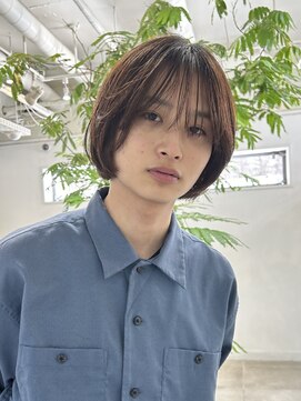 メゾンアクア 表参道(Maison ACQUA) =メンズボブ/ダークアッシュ/ニュアンスパーマ/メンズウルフ