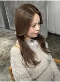 ダブルカラーグレージュケアブリーチ髪質改善カラー