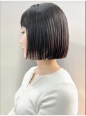 美髪矯正ボブ 切りっぱなし ミニボブ 髪質改善 岐阜美容室