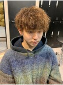 マッシュプードル/メンズパーマ/マッシュショート/ブラウン