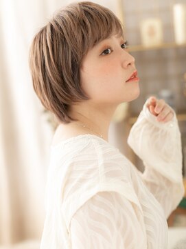 カバーヘア ブリス 上尾西口店(COVER HAIR bliss) ハイライトカラーオン眉小顔こなれショートh3上尾20代30代40代