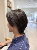 センターパートスタイル