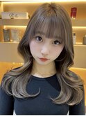 20代30代40代顔周りカット韓国ヘアーグレージュレイヤーカット