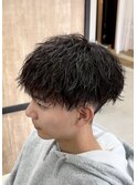大分メンズ刈り上げショートマッシュツイストスパイラルパーマ