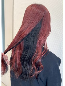 ベルバイグレイス(BELLE by grace) ベリーレッド×シルバーブラック アンブレラカラー