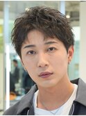 原宿アクティブショートルーズショートパーマツイストパーマ緩め