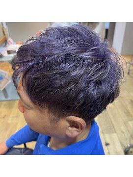 ジレ(giLet) パープルシルバー×ツーブロショート