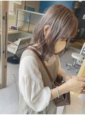 透明感シアーグレージュ外国人風カラー外ハネくびれベルボブ