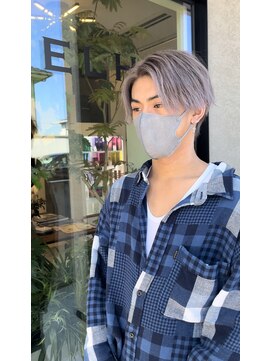 シェルハ(SHELHA) センターパート ブリーチカラー メンズ 波打ちセット スパイラル