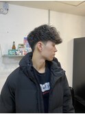 メンズカットツイストスパイラルメンズパーマ前下がりマッシュ