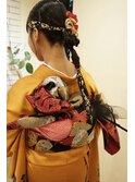 ルーズまとめ髪アップヘア結婚式成人式卒業式和装アレンジ