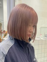 ニトバイアンキシム(nit by ahnkism)&nbsp;ボブミルクティーベージュブリーチダブルカラー堀江