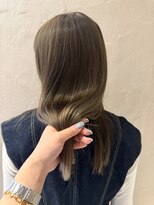 ルル 表参道(lulu.) ダブルカラー ブリーチなしカラー オリーブベージュ ベージュ