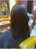 艶髪 切りっぱなし 髪質改善ストレート 30代 ブラウンカラー