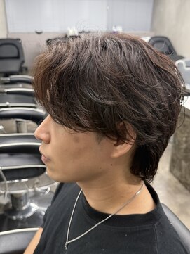 ニコ トウキョウ ロジック(nico TOKYO Logic) メンズセンターパートニュアンスパーマアップバング