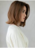 ハイトーンカラー小顔くびれヘアワンレンボブディX浦和20代30代