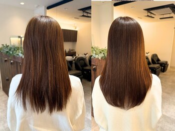 オーバルヘアー(OVAL hair)の写真/触りたくなる…シルクの様な質感[柔らかダメージレス縮毛矯正]忙しい朝も簡単Stylingで決まる