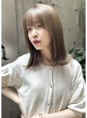 韓国スタイル/ミディアム/フォギーベージュ/Chihiro