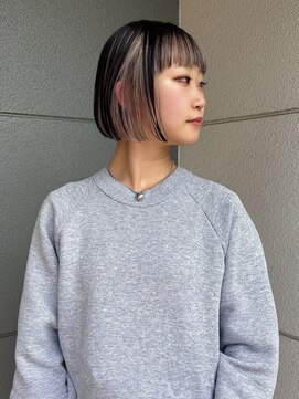 ヘアーアイストゥーレ(HAIR ICI TRE) デザインカラー ブリーチカラー インナーカラー ボブ夏カラー