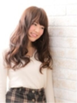 エルデ ナインズ ヘアー スタンド 川口店(elde 9's HAIR STAND) 51モーブカラー&セミウェットなワイドバングなくびれミディ 川口