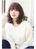鎖骨レングスのカジュアルカール○