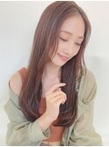 秋ブラウンカラー×ストレートワンカール
