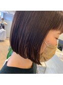 切りっぱなしボブ マチルダボブ ワイドバング ブラウンカラー