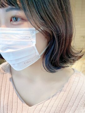 ネオリーブ アンド 渋谷店(Neolive &) 斜めバング/グレージュカラー/シルキーベージュ/韓国/渋谷