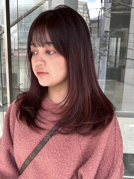 ヲタク(wotaku.) レッドカラーブリーチなしカラー暖色カラーボルドーカラー